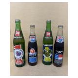 Commemorative 7-Up and Pepsi bottles r Dame