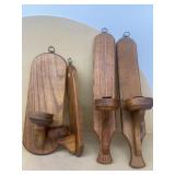 (6) wooden wall sconces