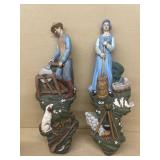 Ceramic pioneer wall mount decorative