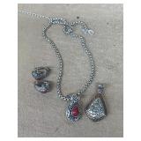 Necklace, earrings, and pendant