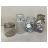 Ball jars, and seashells