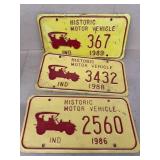 Indiana historical license plate plates