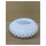 Milk, glass hobnail bowl