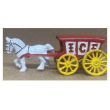Cast-iron horse and ice wagon