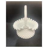 Milk, glass hobnail basket