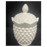 Milk, glass, hobnail, sugar dish
