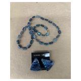 Shell necklace, and earrings