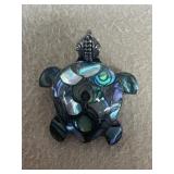 Silver marked 925 turtle brooch