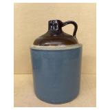 Stoneware, crock, jug, brown, and blue
