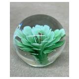 Green flower paperweight
