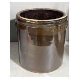 3 gallon brown stoneware croc