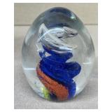 Blue and orange paperweight