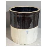 Brown and white 6 gallon crocK