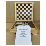 Checkers chest backgammon Dominos game board