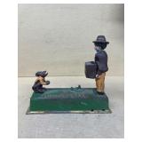 Cast-iron monkey bank