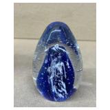 Blue and white paperweight