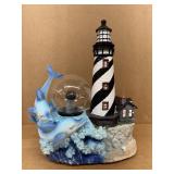 Dolphin lighthouse light up sculpture