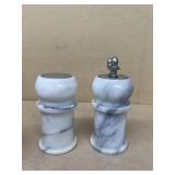 Marble salt and pepper shakers