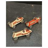 Vintage tin toy, racing cars