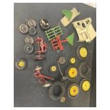 Toy, tractor wheels, and extra parts