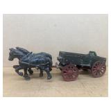 McCormick Deering, cast-iron horse and wagon