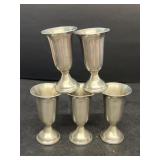 Weighted pewter, miniature goblets