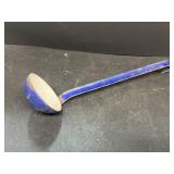 Enamel blue white ladle