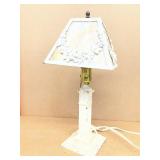 Slag glass table lamp