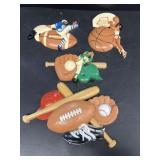 Mid-century sports wall decorations