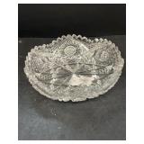 Cut glass candy dish