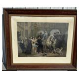 HUGE Italian Print, Walnut Frame