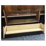 Wooden shelves