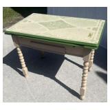 Porcelain top country table with pullout sides