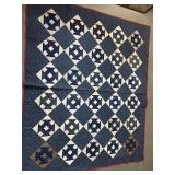 Blue Calico, Early Quilt 6' x 5'