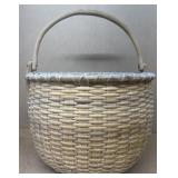 Early weave basket wooden handles