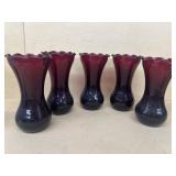 Cranberry glass vases