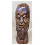 Wooden old man's sculpture