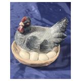 Hen sitting on nest