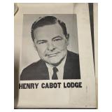 Henry Lodge campaign poster 1960 original 3' x 4'