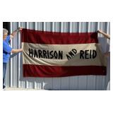 1892 Harrison and Reid political banner 6 1/2' x
