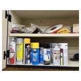 Spray paint and contents of cabinet
