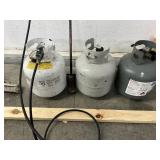 Propane tanks and weed burner two empty tanks,