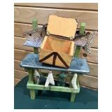 Decorative wooden fish bench small