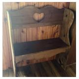 Heart wood bench