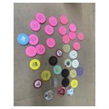 Antique poker chips, horseshoe club, Gold, Rush,