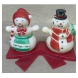 Mr. and Mrs. Snowman vintage salt and pepper