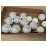 White glass Christmas ornaments