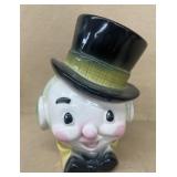 1950s snowman with top hat bank ceramic