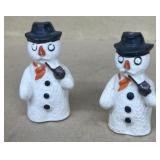 Snowman salt and pepper shakers