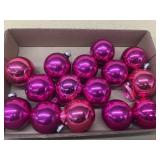 Pink glass Christmas ornaments